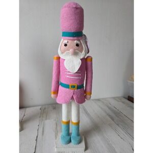Sugarplum dreams 22 inch pastel nutcracker soldier felt Xmas decor shabby chic